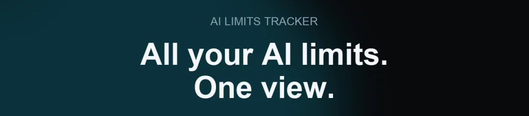 AI Limits Tracker 영어 리스팅 헤드라인 — 'All your AI limits. One view.'